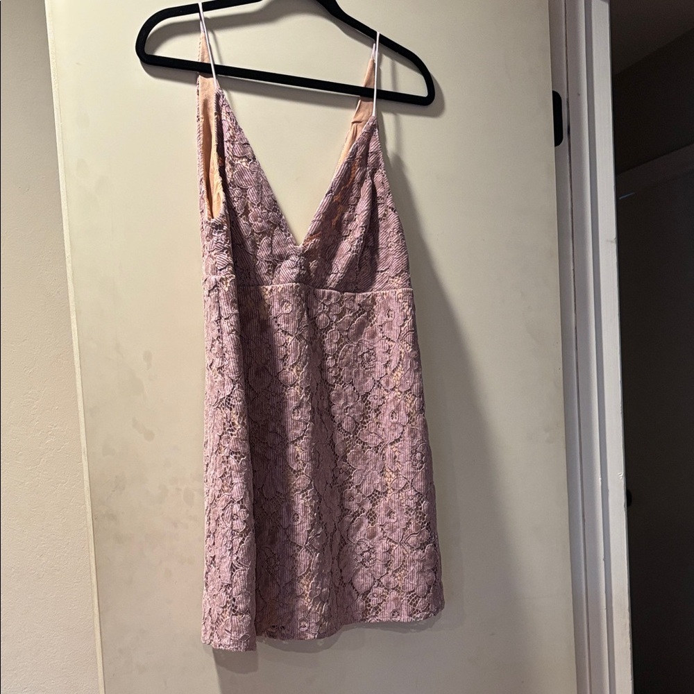 Free People Lavender Lace Slip Dresse